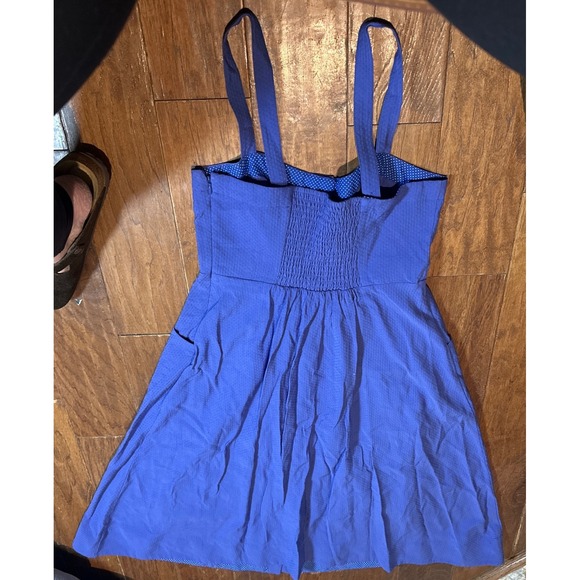 Maeve Anthropologie Blue Seersucker Rosemary Dress with Adjustable Straps Size 8 - Picture 2 of 4